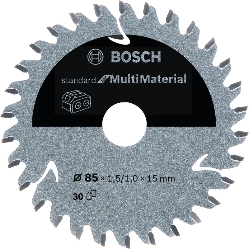 Bosch Professional Multi Material Circular Saw Blade for Cordless Saws – 85×1.5/1×15 T30
