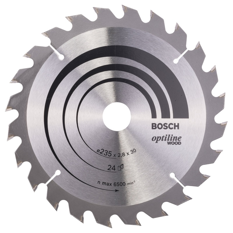 Bosch Professional Optiline Wood Circular Saw Blade – 235mm x 30/25mm x 2.8mm, 24 Teeth