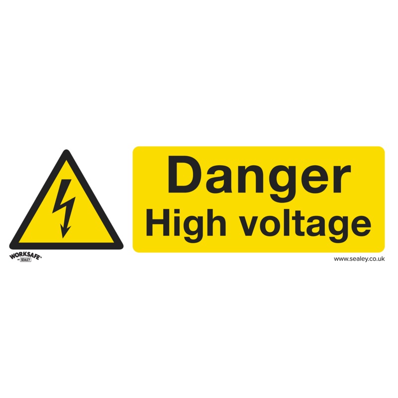 Sealey Warning Safety Sign – Danger High Voltage – Self-Adhesive Vinyl