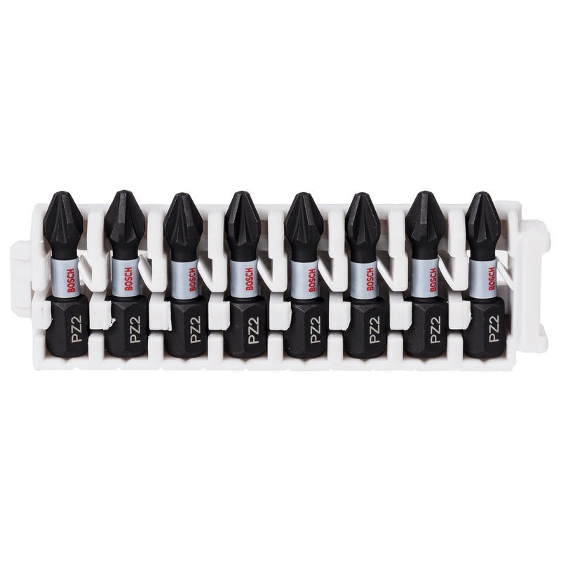 Bosch Professional 25mm Impact Screwdriver Bit Insert Pack – 8xPZ2 Pick & Clic