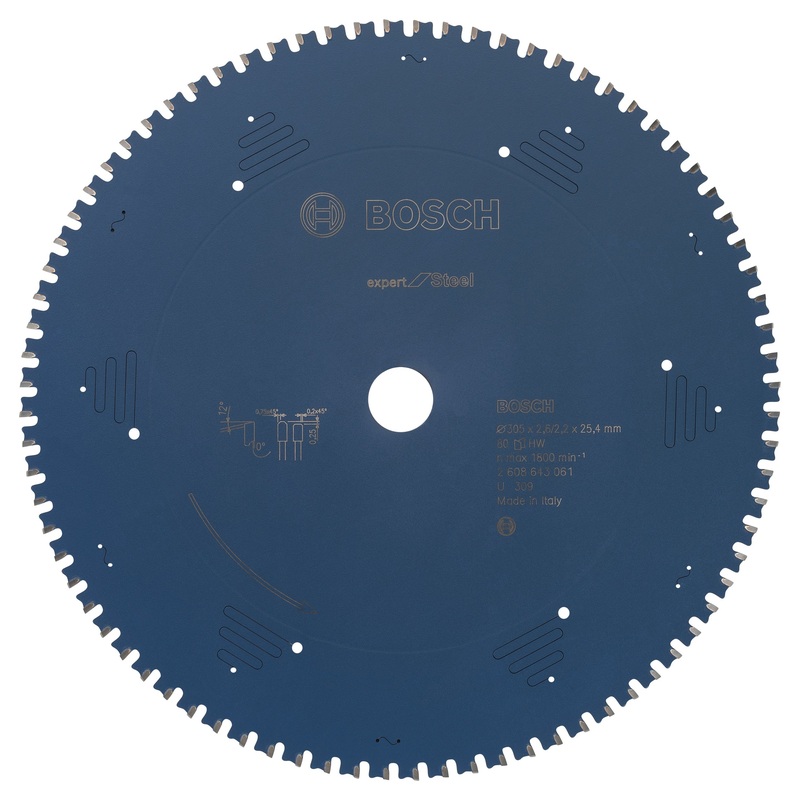 Bosch Professional Circular Saw Blade Expert for Steel – 305 x 25.4 x 2.6 mm, 80 Teeth