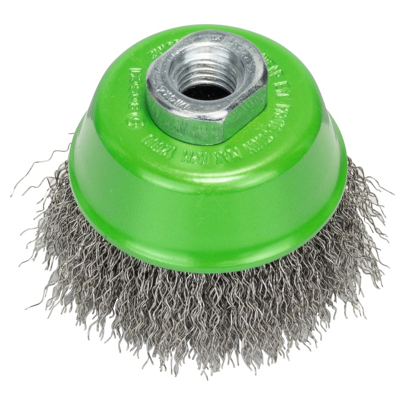 Bosch Professional Cup Brush 75mm, Crimped Wire, 0.3mm INOX – M14
