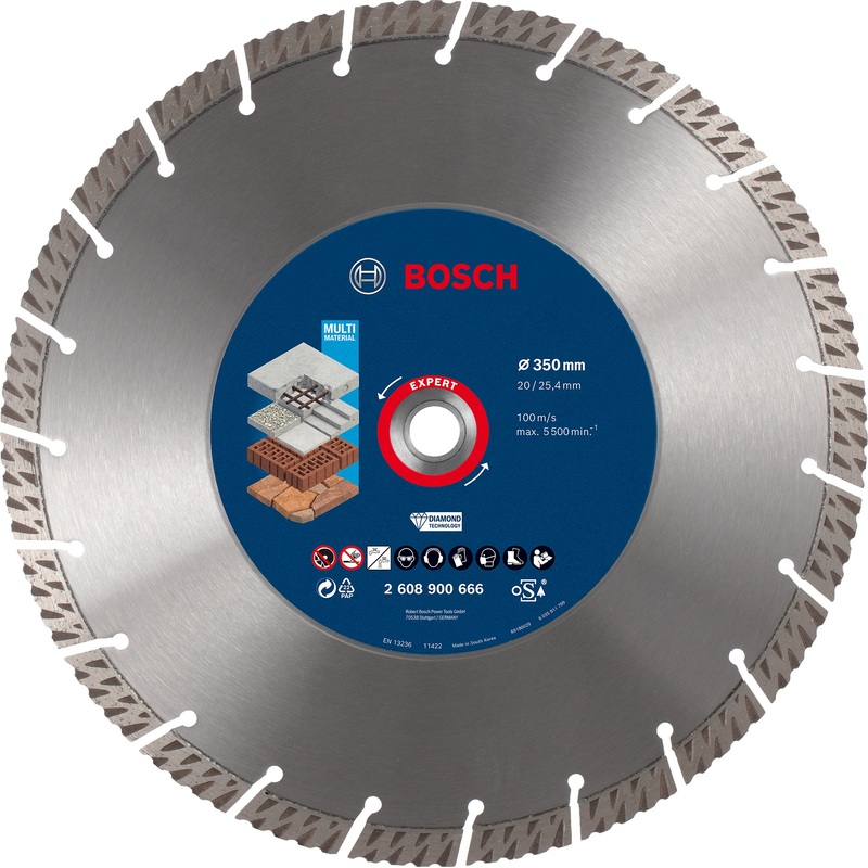 Bosch Professional MultiMaterial Diamond Cutting Disc – 350 x 20/25,40 x 3,3 x 15 mm