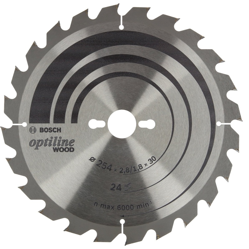 Bosch Professional Optiline Wood Circular Saw Blade – 254×2.6/1.6×30 T24