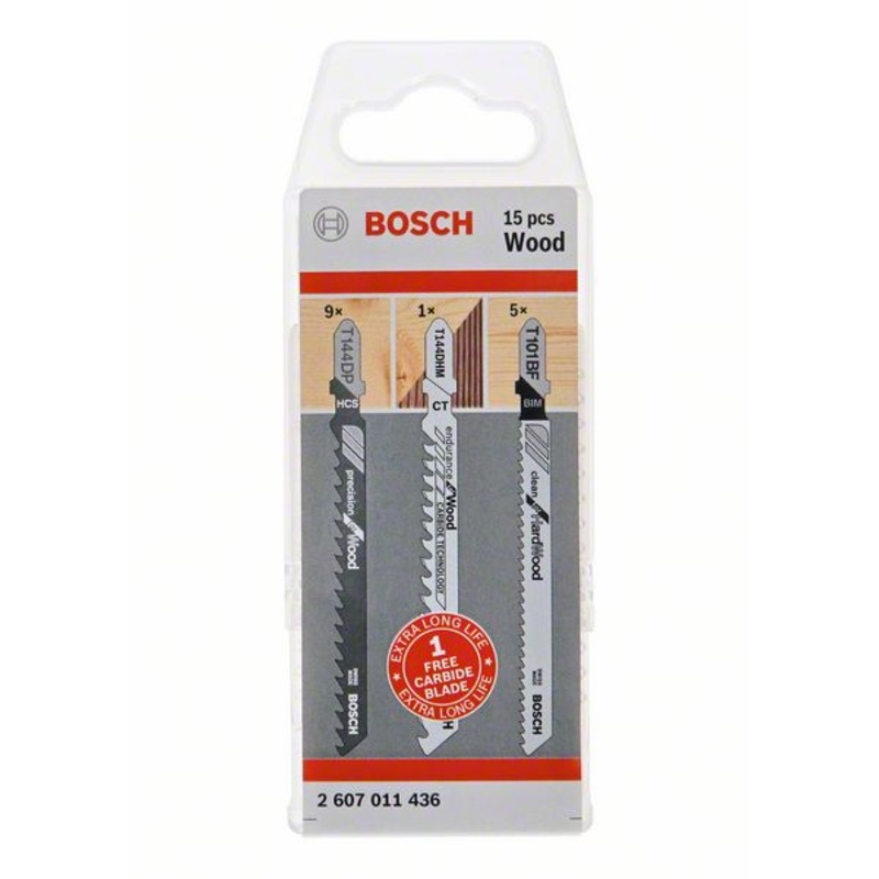 Bosch Professional 15-Piece Wood Set with Carbide Blade