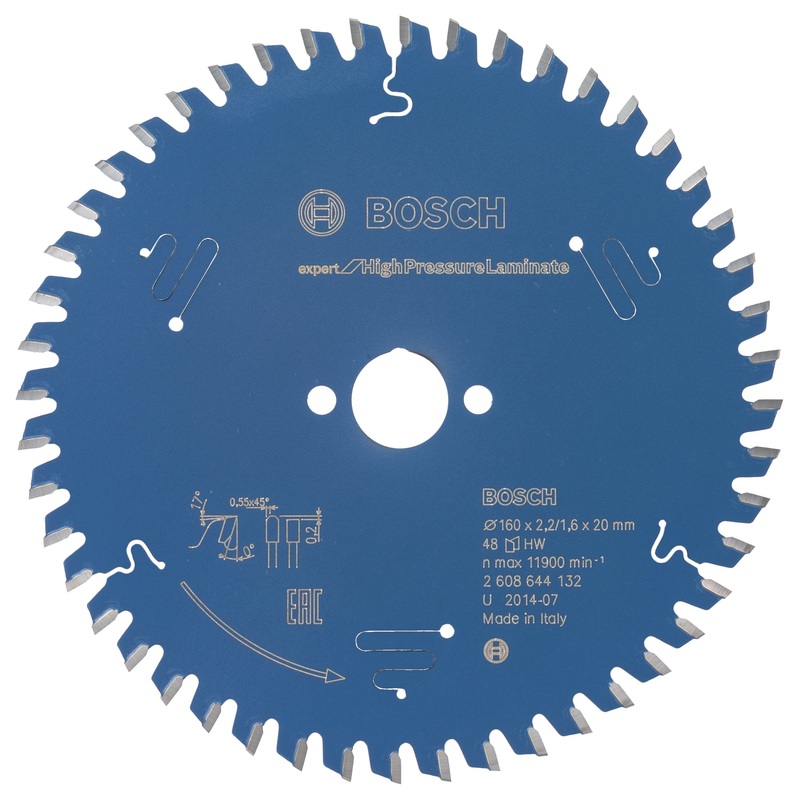 Bosch Professional Circular Saw Blade for High Pressure Laminate – 160 x 20 x 2.2 mm, 48 Teeth