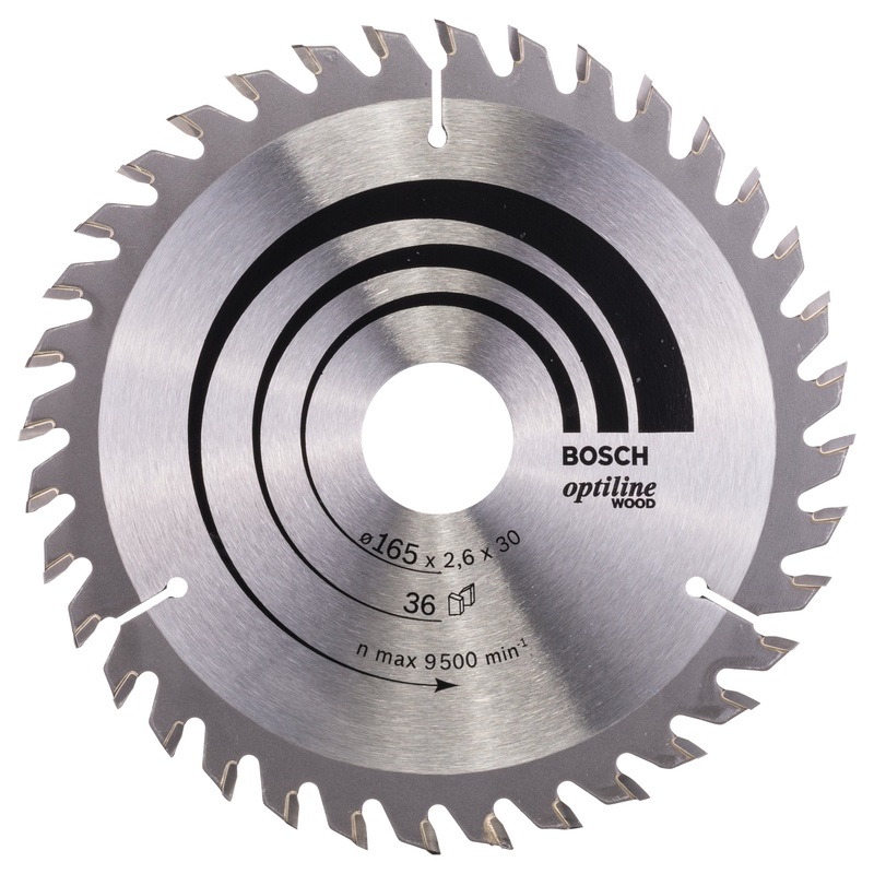 Bosch Professional Optiline Wood Circular Saw Blade – 165 x 30 x 2.6 mm, 36 Teeth