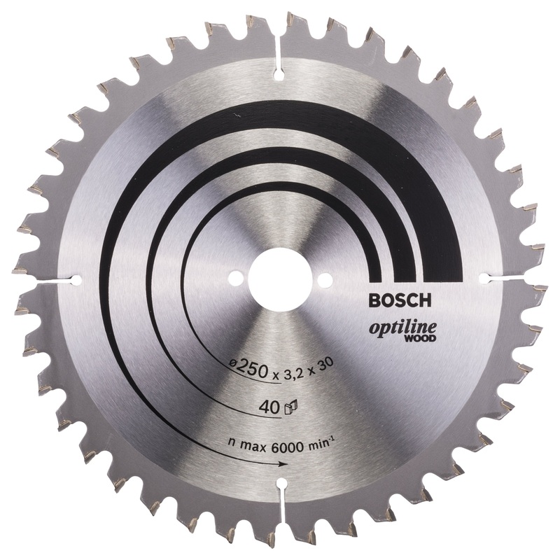 Bosch Professional Optiline Wood Circular Saw Blade – 250 x 30 x 3.2 mm, 40 Teeth