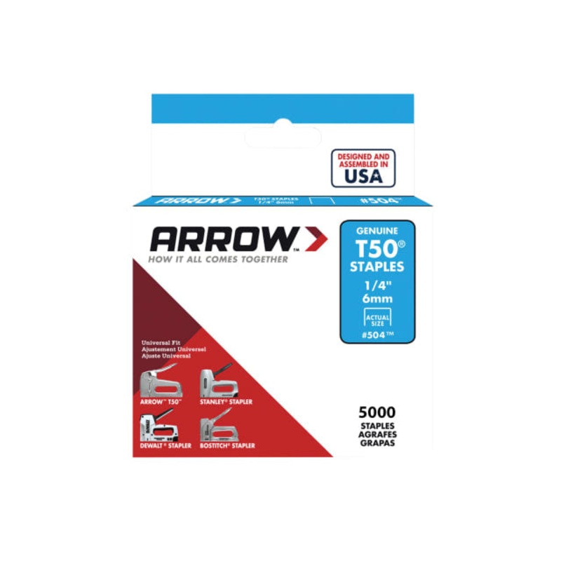Arrow T50 Staples 6mm (1/4in) (Bulk Pack 5000)