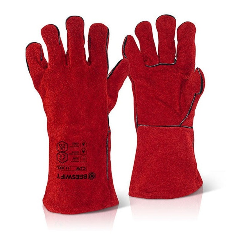 Beeswift Red Welders Gauntlet 14 Red