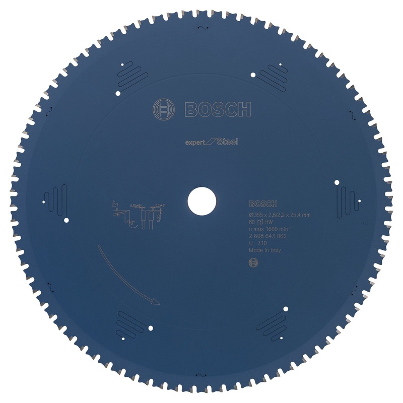 Bosch Professional Circular Saw Blade Expert for Steel – 355 x 25.4 x 2.6 mm, 80 Teeth