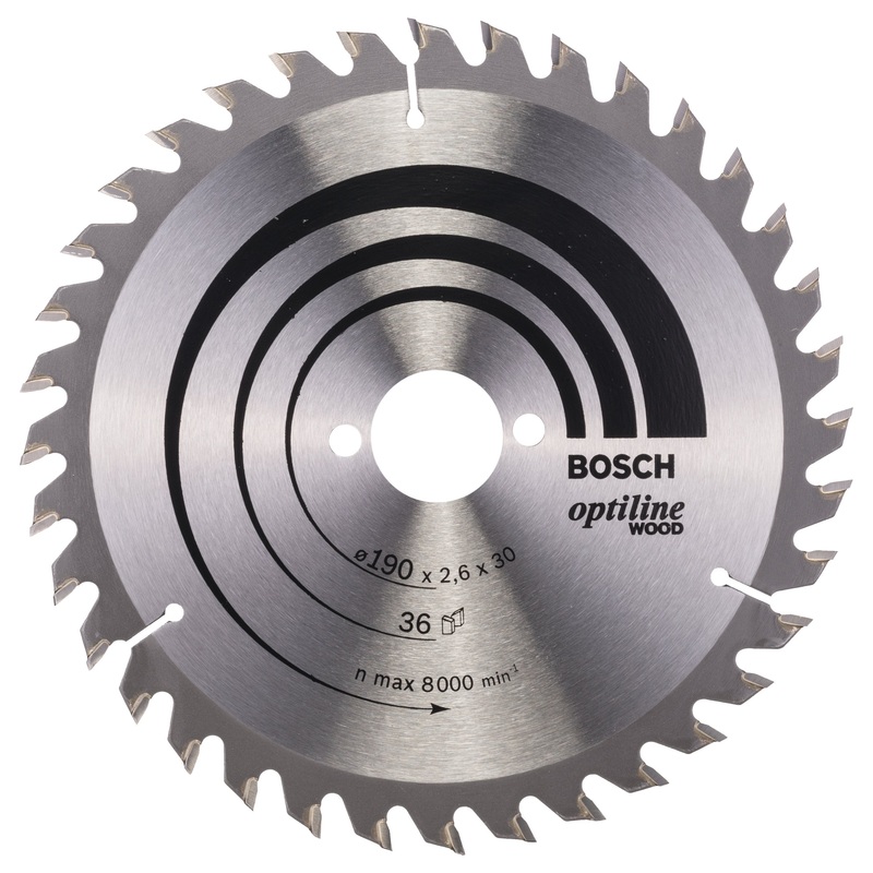 Bosch Professional Optiline Wood Circular Saw Blade – 190 x 30 x 2.6 mm, 36 Teeth