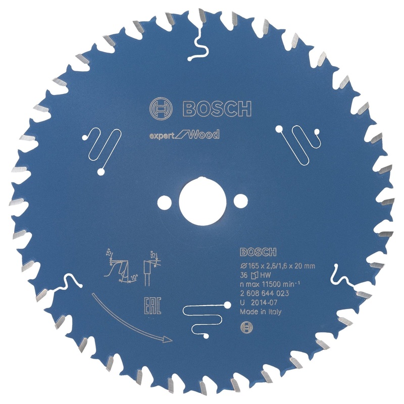 Bosch Professional Circular Saw Blade Expert for Wood – 165 x 20 x 2.6 mm, 36 Teeth