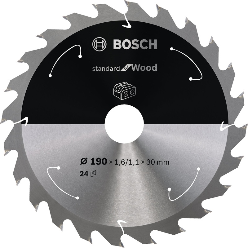 Bosch Professional Circular Saw Blade for Cordless Saws – Standard for Wood – 190×1.6/1.1×30 T24