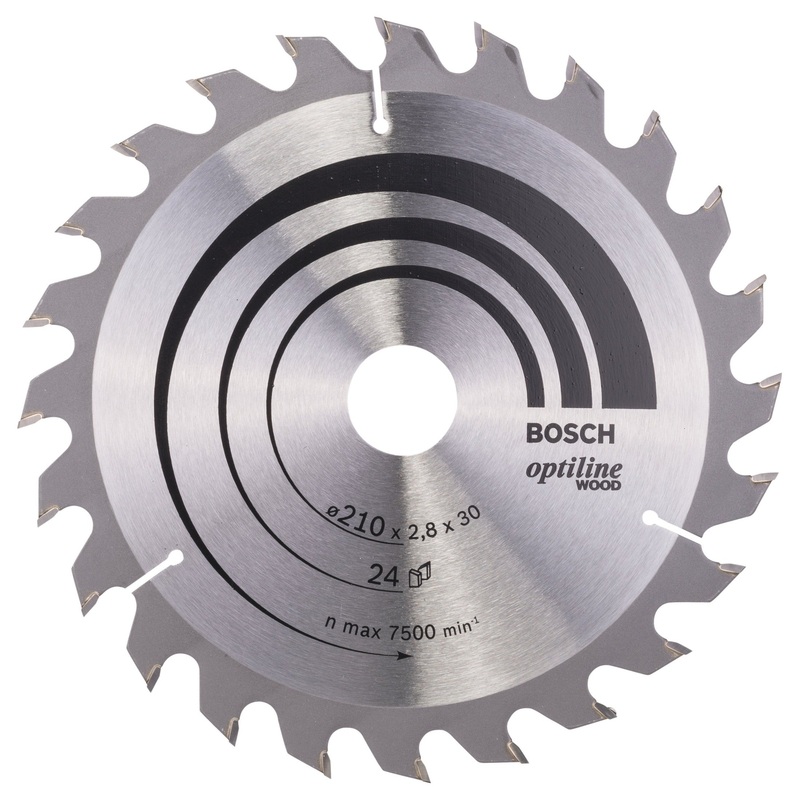 Bosch Professional Optiline Wood Circular Saw Blade – 210mm x 30mm x 2.8mm, 24 Teeth