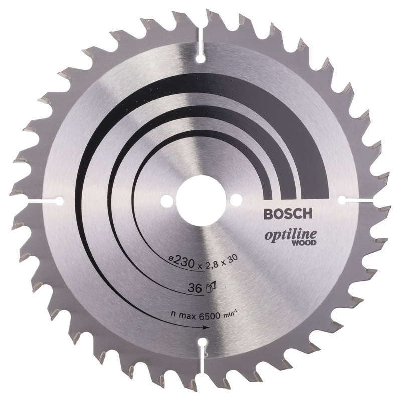 Bosch Professional Optiline Wood Circular Saw Blade – 230mm x 30mm x 2.8mm, 36 Teeth