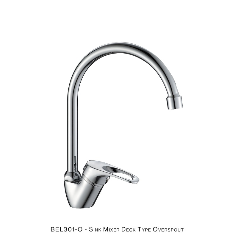H&C SINK MIXER OVER SPOUT SINGLE LEVER BELLA DECK TYPE BEL301-O