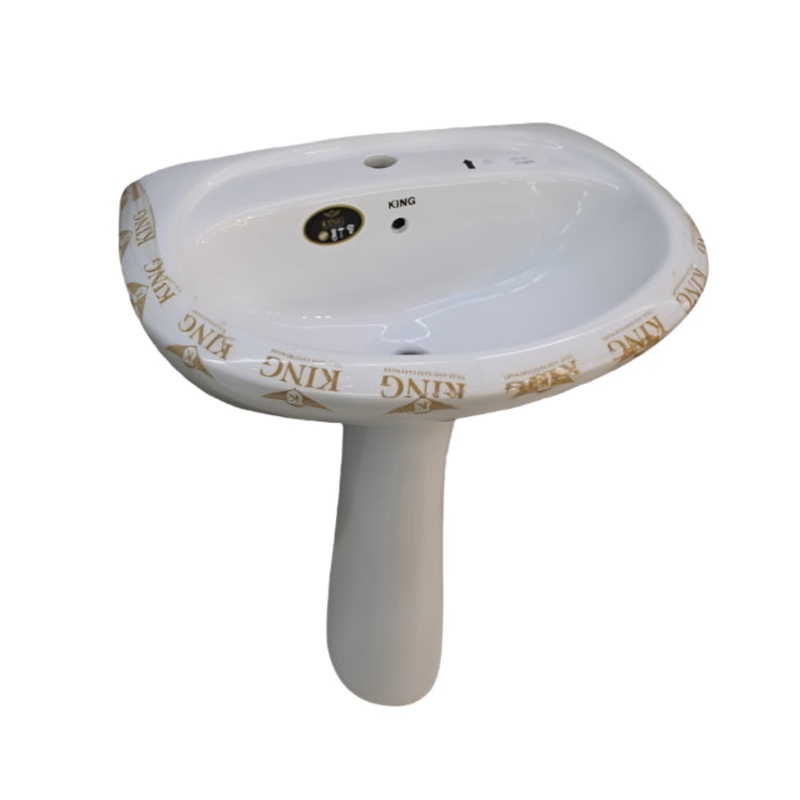 KING BASIN & PEDESTAL REPOSE WHITE 16X22