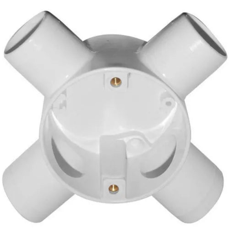 M&F LOOPING BOX ROUND PVC WHITE 25MM 1WAY