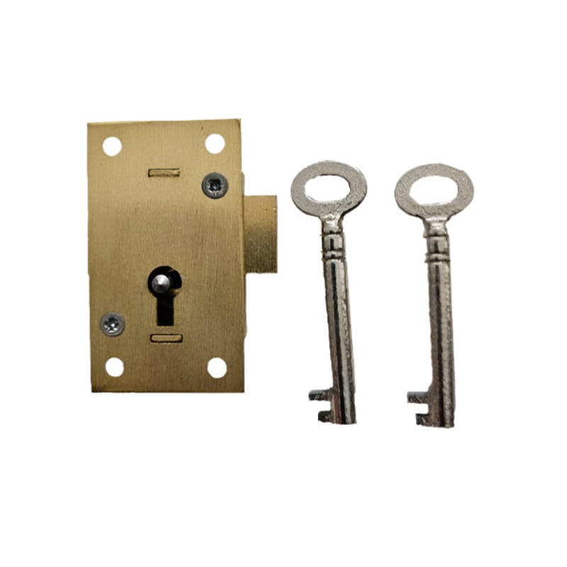 CUPBOARD LOCK BRASS 50MM