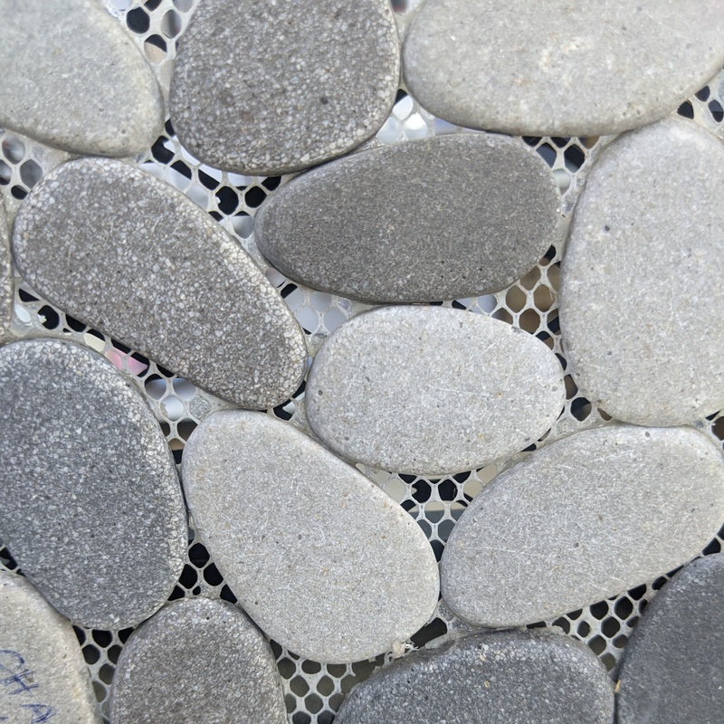 MOZAIC CHARCOAL FLAT PEBBLE SHEETS 300X300MM
