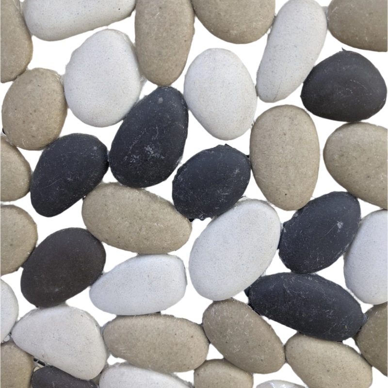 MOZAIC RIVER PEBBLE BLACK SHEETS 300X300
