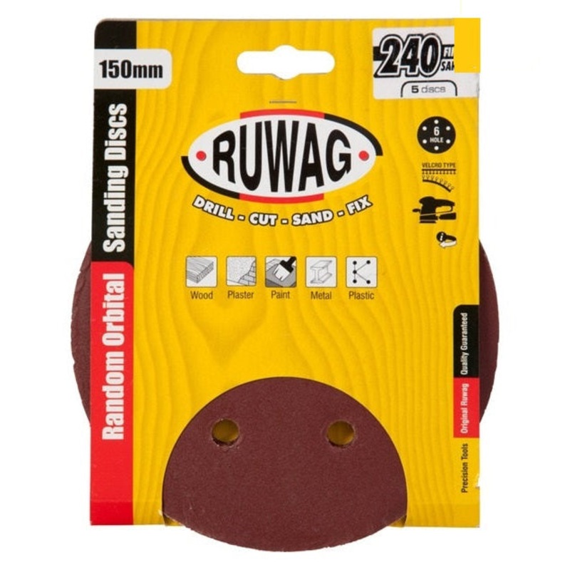 RUWAG SANDING DISC RANDOM ORBIT GRIT 240-150MM