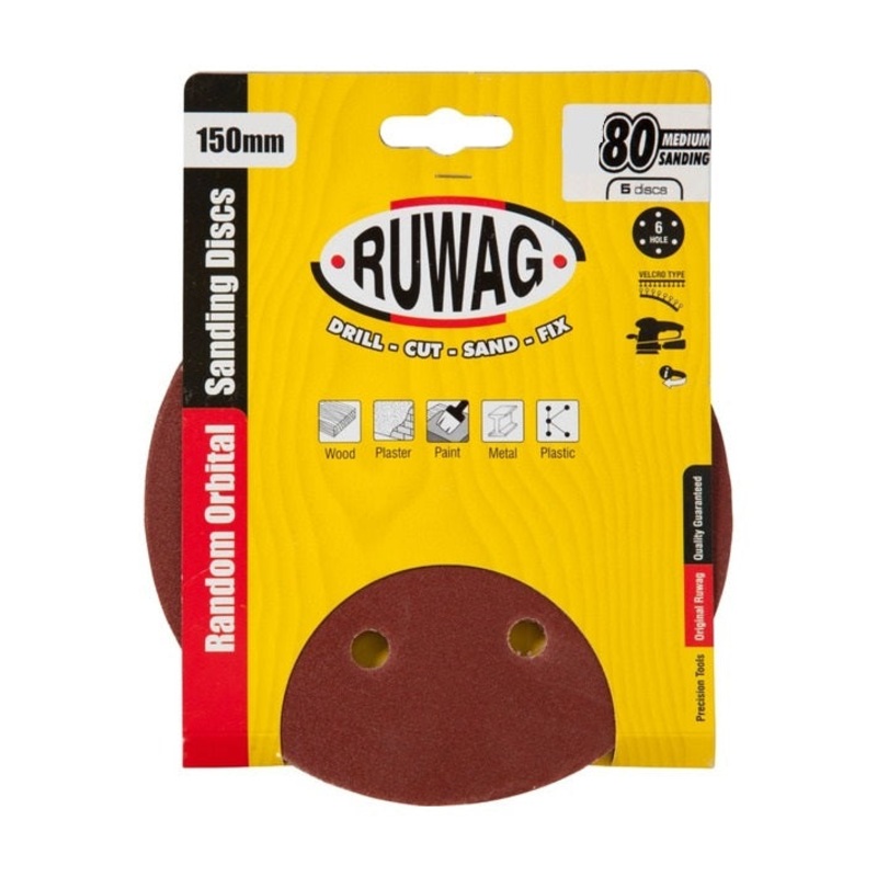 RUWAG SANDING DISC RANDOM ORBITAL GRIT 80-150MM
