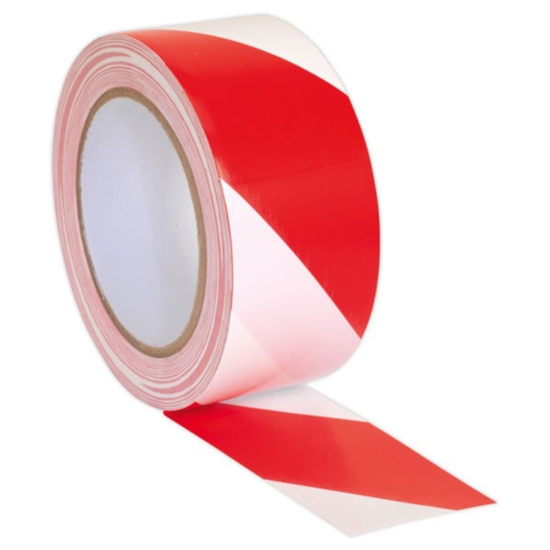 SANFORD WARNING TAPE RED & WHITE 3 X 300M