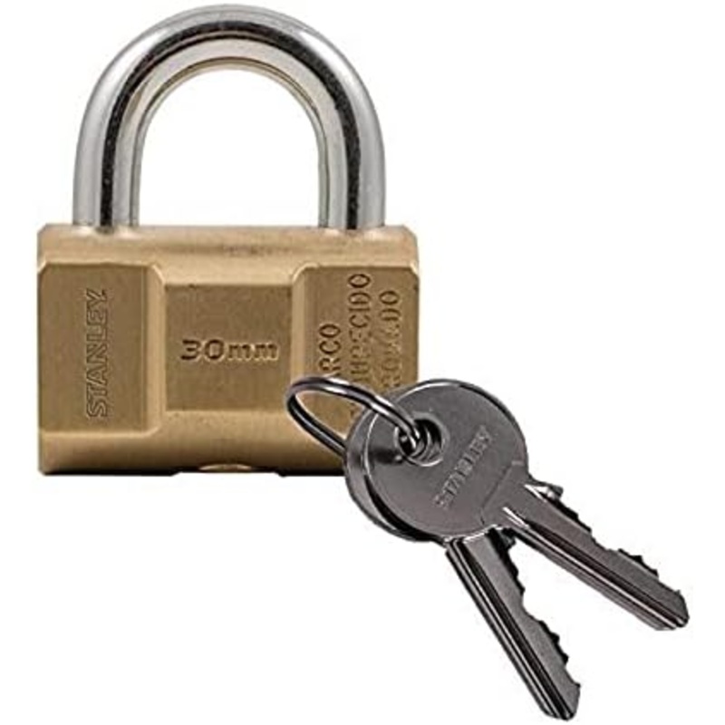 STANLEY PADLOCK BRASS BARREL 30MM S742-045