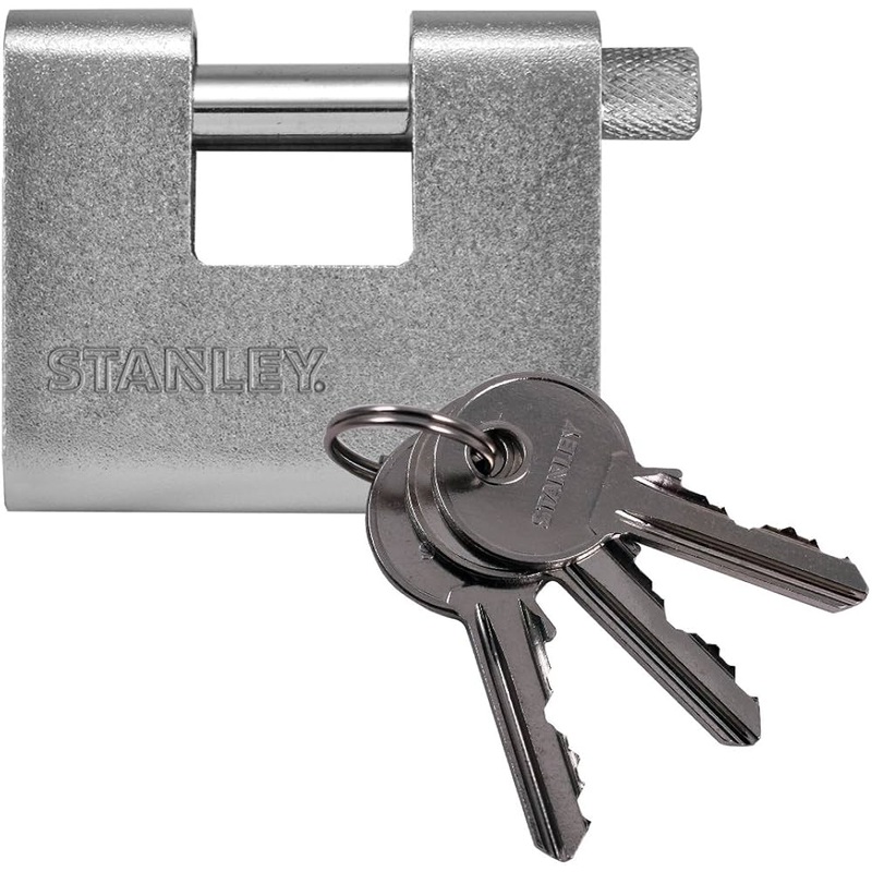 STANLEY PADLOCK BRASS SOLID ARMOURED 80MM S742-023
