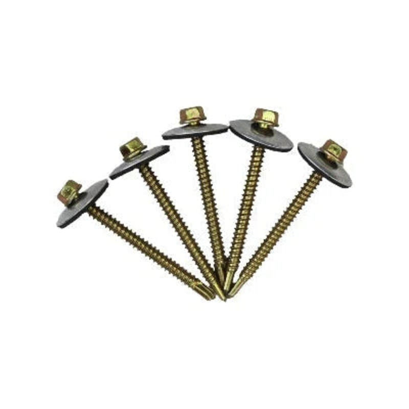 SUPA GRIP ROOFING SCREWS SELF DRILLING BRASS 75MM