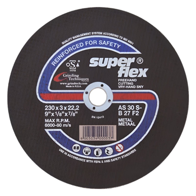SUPER FLEX CUTTING DISC FLAT STEEL 230X3X22.23 AS30S B27 F2 T41