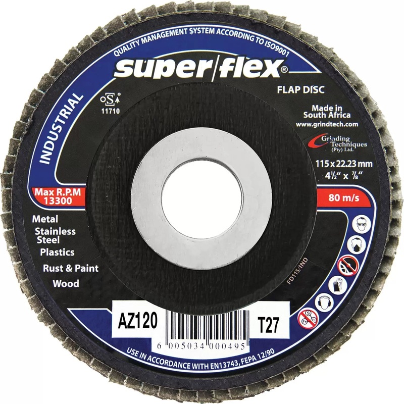 SUPER FLEX FLAP DISC INDUSTRIAL 115 AZ120 T27