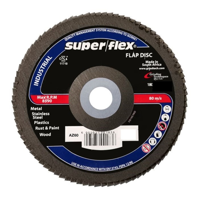 SUPER FLEX FLAP DISC INDUSTRIAL 180MM AZ60
