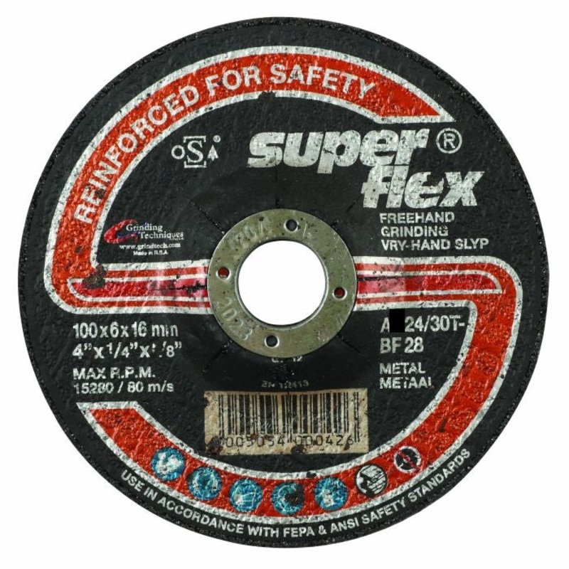 SUPER FLEX GRINDING DISC 100MMX6MMX16MM AZ24/30T BF28 T27