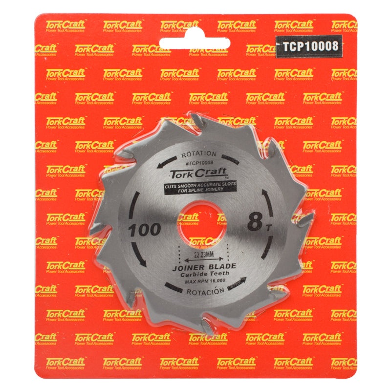 TORK CRAFT BLADE BISCUIT JOINER 100X8T 22.22MM TCT-TCP10008