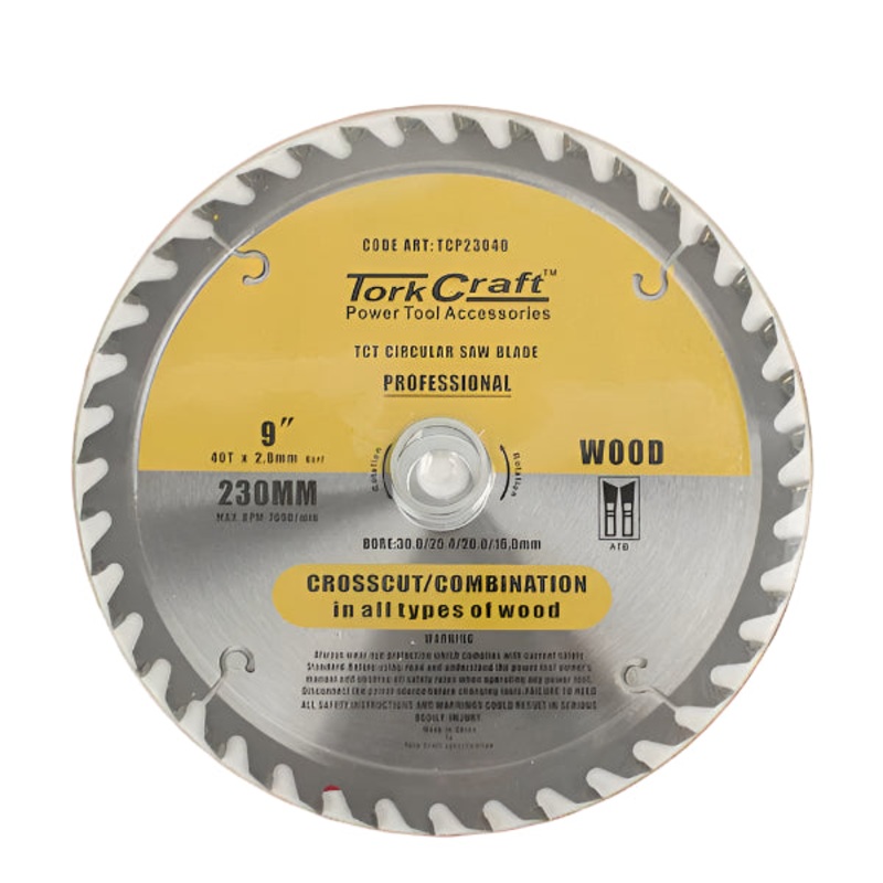 TORK CRAFT BLADE CONTRACTOR CIRCULAR SAW TUNGSTEN CARBIDE TIPS 230X40T 30/1/20/16 TCP23040