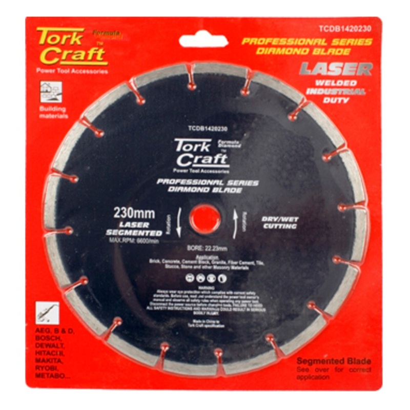 TORK CRAFT DIAMOND BLADE SEGMENTED LASER 230MM INDTCDB1420230
