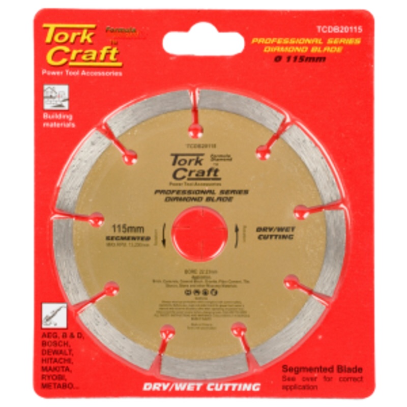 TORK CRAFT DIAMOND BLADE SEGMENTED PROFESSIONAL 115MM TCDB20115