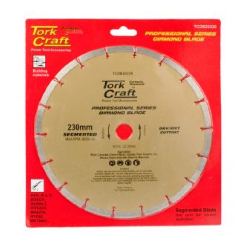 TORK CRAFT DIAMOND BLADE SEGMENTED PROFESSIONAL 230MM TCDB20230