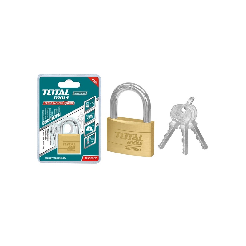 TOTAL PADLOCK HEAVY DUTY BRASS 30MM TLK32302