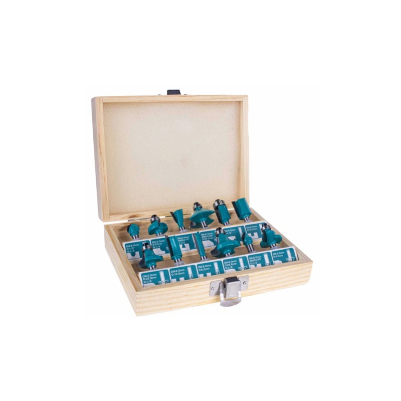TOTAL ROUTER BITS SET 12PCS 6MM TACSR0121