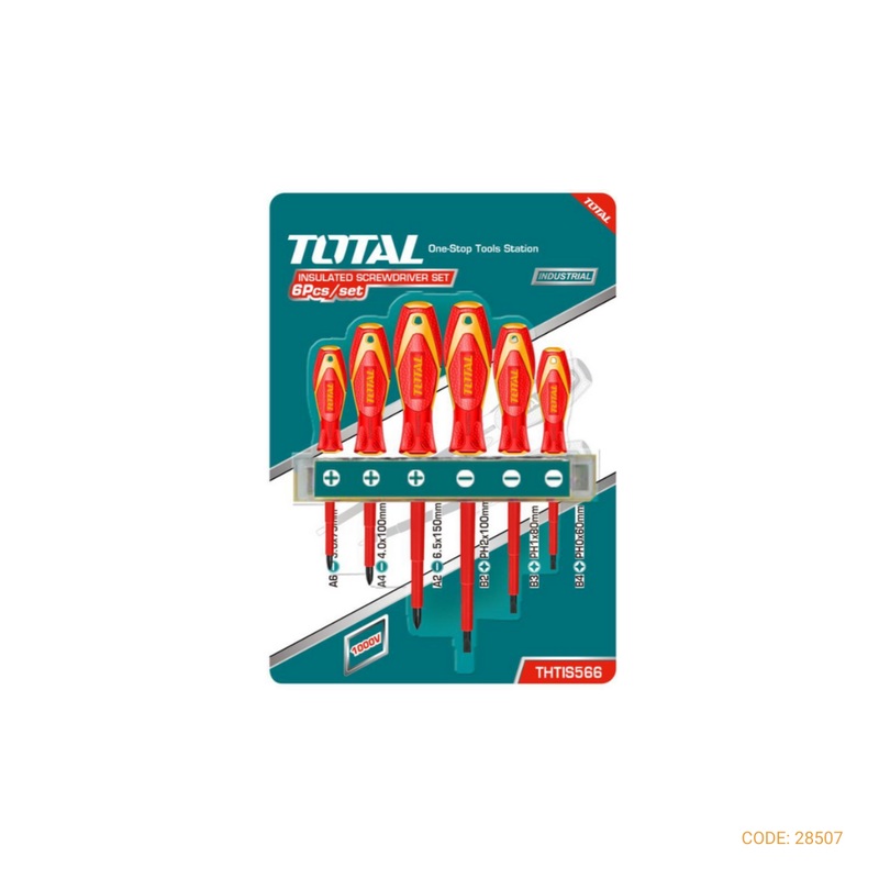 TOTAL SCREWDRIVER SET INSULATED 6PCS THTIS566