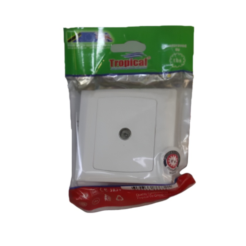 TROPICAL SOCKET 1G TV PVC PLATE WHITE NM632