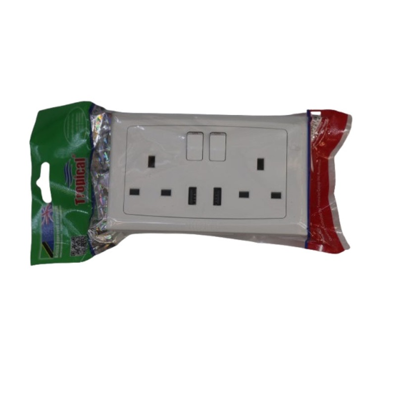 TROPICAL SOCKET DOUBLE USB 13A NM687