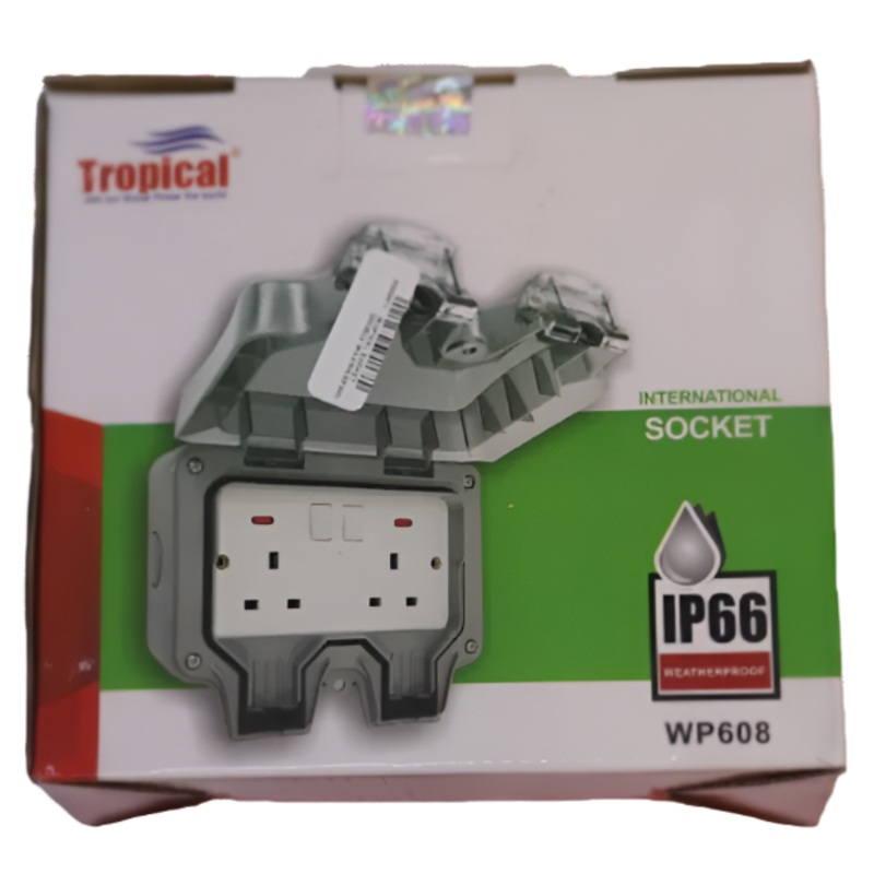 TROPICAL SOCKET DOUBLE WEATHERPROOF WP608