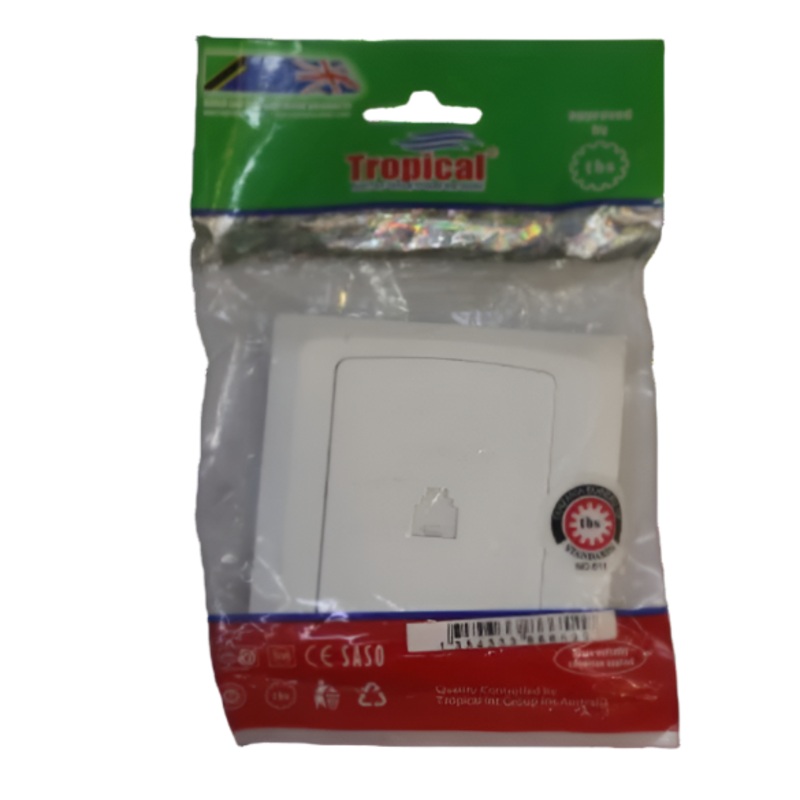 TROPICAL SOCKET PLATE 1G/TELEPHONE PVC NM652