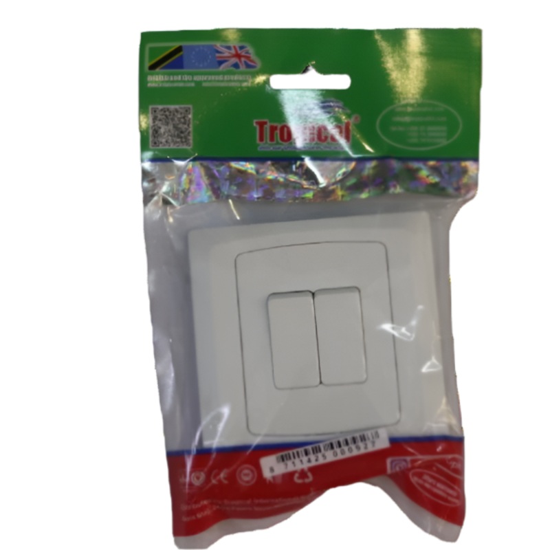 TROPICAL SWITCH PLATE PVC 2G 2W NM204