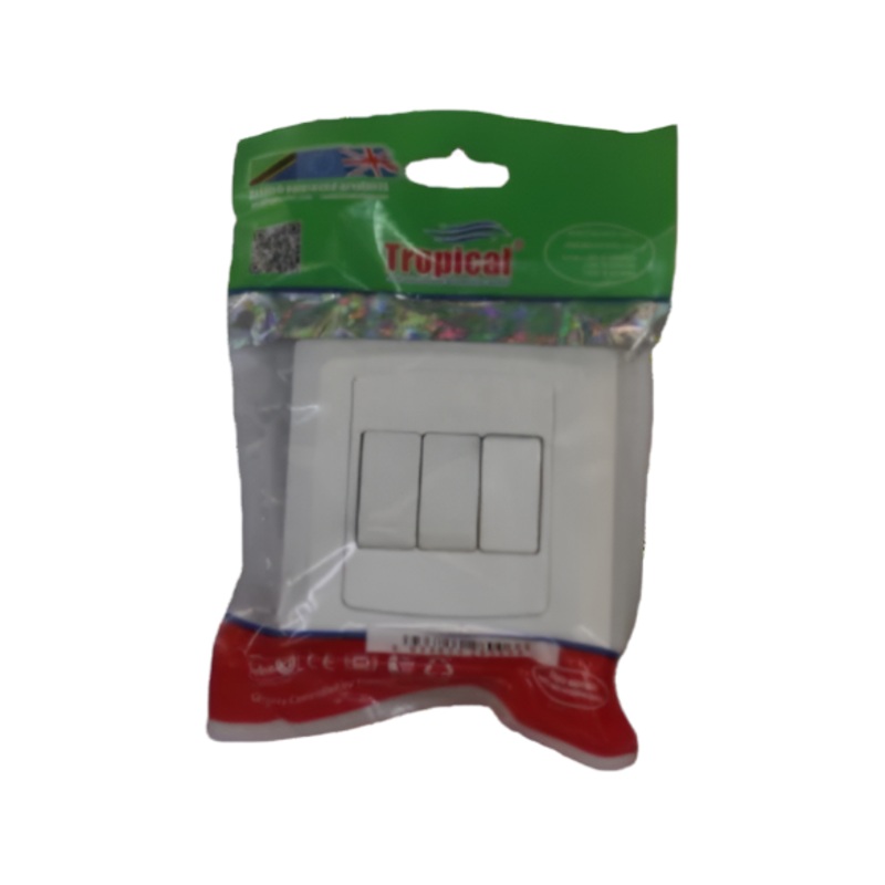 TROPICAL SWITCH PLATE PVC 3G 2W NM206